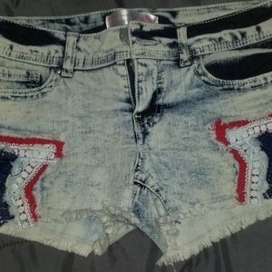 Stars Acid Wash Shorts Size 5